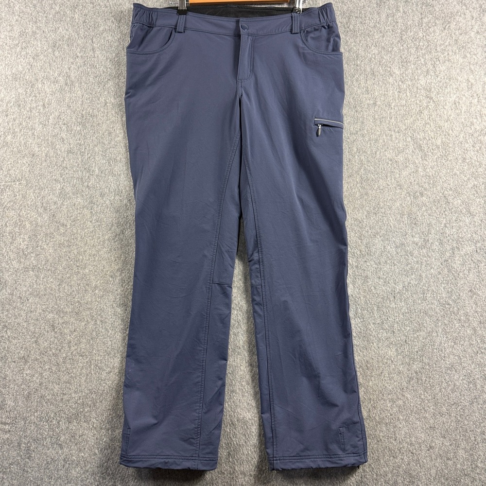 Duluth Trading Co Womens Pants 14x33 Blue Straight Leg Stretch Cargo Nylon Dry
